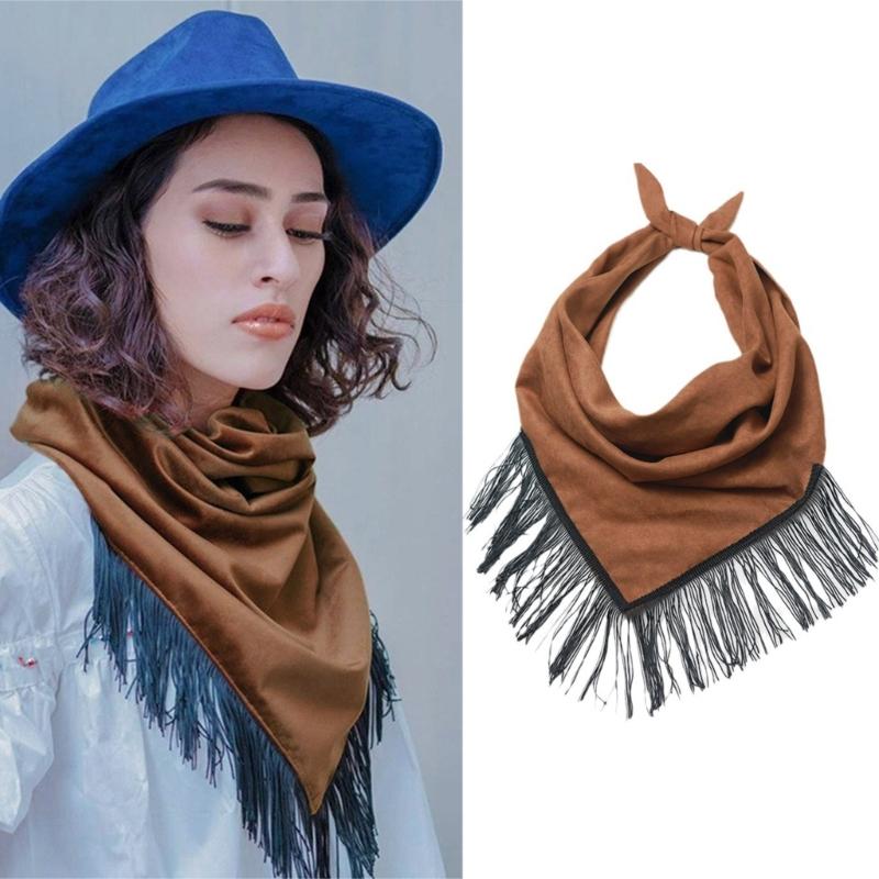 Cowboy Hair Scarves Bandana Light Tan Headwraps Cowgirl Party Neckerchief Bandana Head Scarfs for Vacation