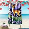 Anmutiges Reh zwischen Blüten Druck Strandtuch, schnell trocknend, geeignet für Reisen, Outdoor-Sportarten, Joggen, den Strand und Schwimmen, Geschenk