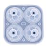 Ice Cube Tray Quick Release Food Grade Silicone 4 Cavity Soccer Ice Cube Mould with Lid for Whiskey Cocktails