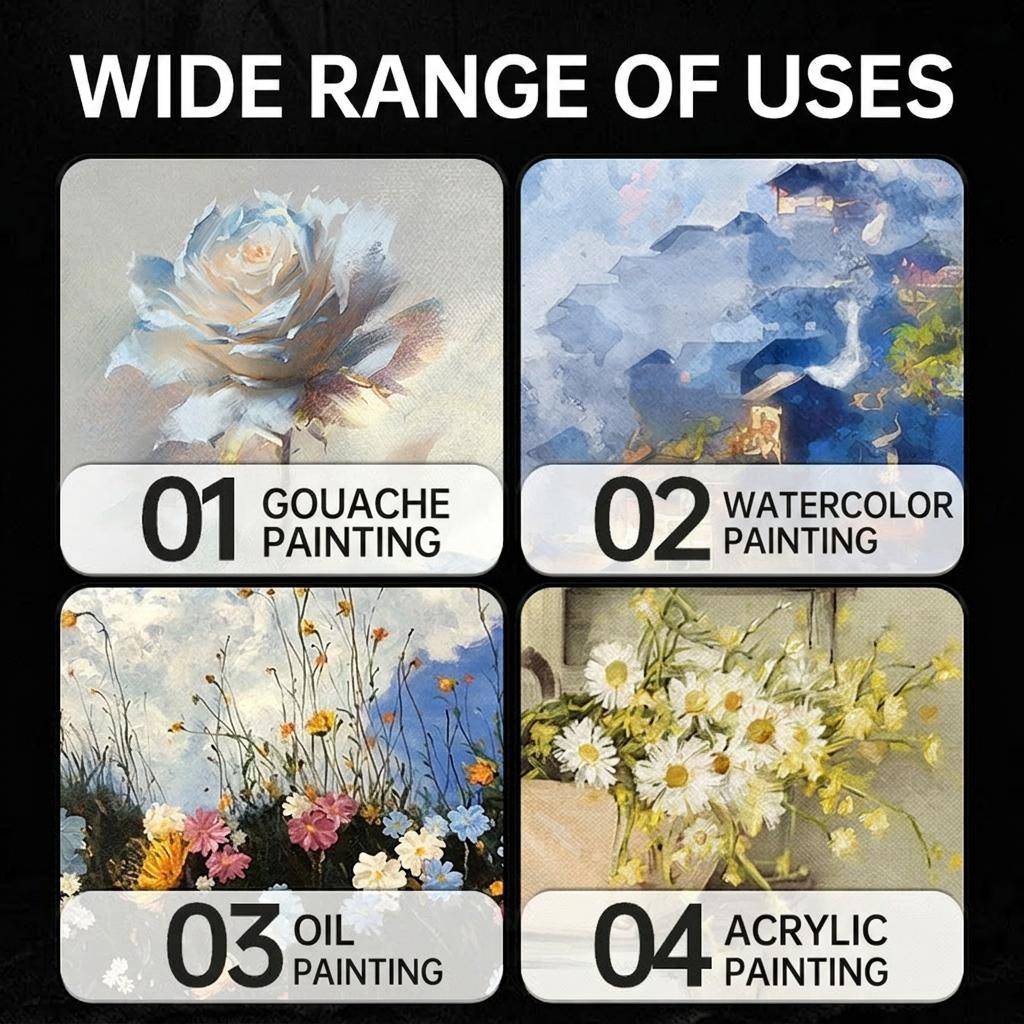 4pcs Nylon Squirrel Hair Brushes Angular Professional Artist Brushes Mixed Bristle Paint Brushes Comfortable For Oil Painting