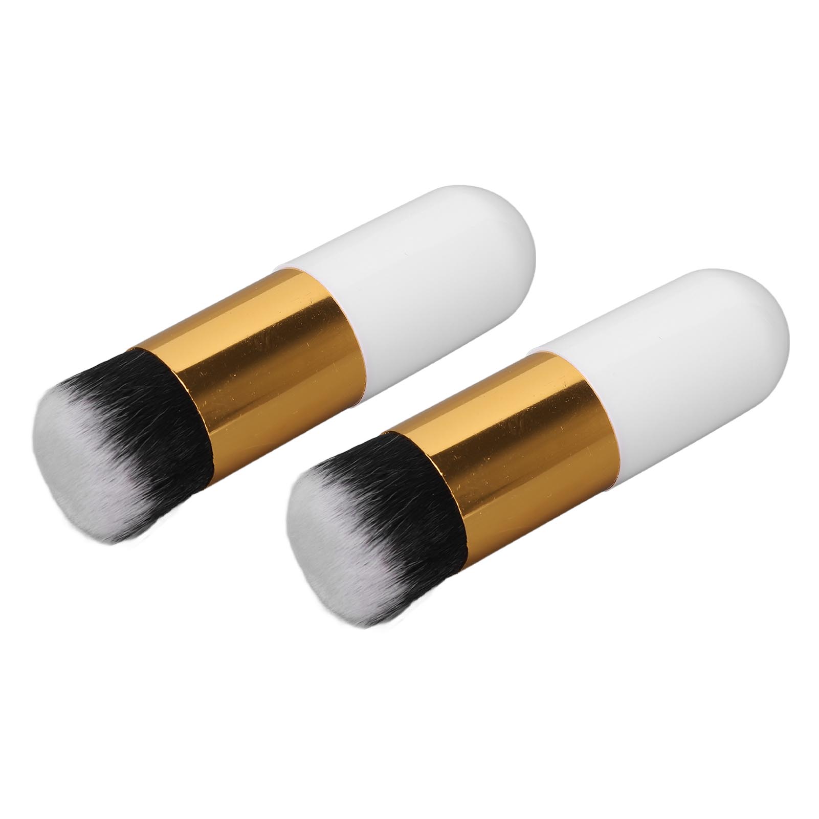 2Pcs Face Makeup Brush Soft Bristles Comfortable Handle Portable Chubby Makeup Brush for Powder Cosmetics