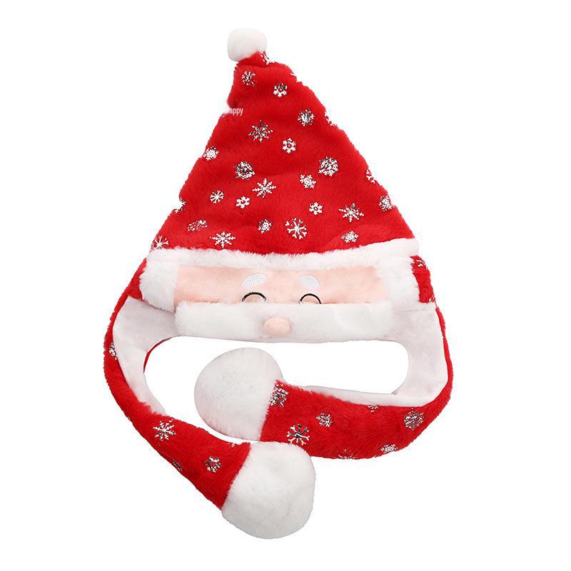 Plush Christmas Hat with Moving Ears - Creative Children's Gift