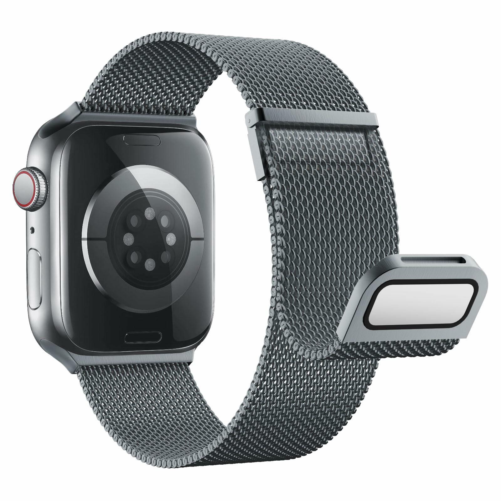 

Colored Metal Strap for Apple Watch Series 10 9 8 7 SE 6 5 4 3 2 1 42mm 41mm 40mm 38mm Magnetic Closure Milanese Watch Band Grey