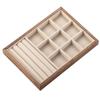 HeMu-Black Walnut Solid Wood Jewelry Storage Box, Large Capacity, Stackable, Earrings, Necklace, Small Decoration