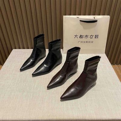 Pointed Head Height Increases, Legs Are Long, Short Boots, Elastic Boots, Trendy Bare Boots, European Thin and Fashionable