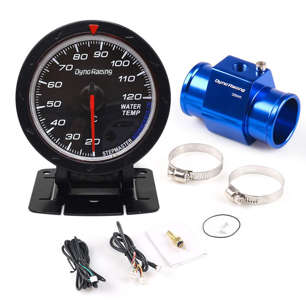 Dynoracing 60MM Indicatore della temperatura dell'acqua per auto 20-120 Celsius con adattatore sensore temperatura acqua per tubo comune 1/8NPT