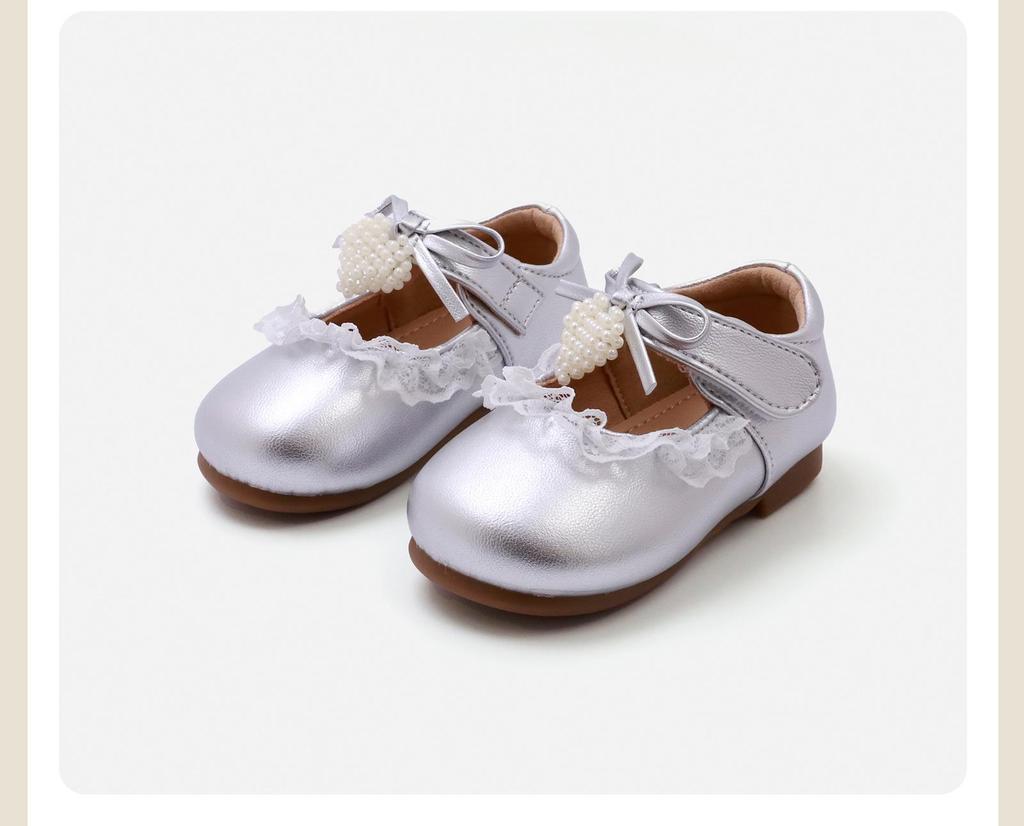 Spring 2026 Girls' Bow Princess Leather Shoes – Stylish Baby Walker Shoes