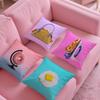 Creative Food Fruit Print Pillow Case Anti-dustmite Pillow Invisible Zipper Silky Short Plush Sofa Cushion Cover