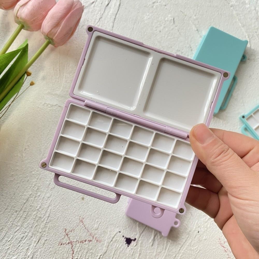 Magnetic Watercolor Paint Box 24 Grid Plastic Pigment Box Empty Paint Palette  Outdoor Sketching