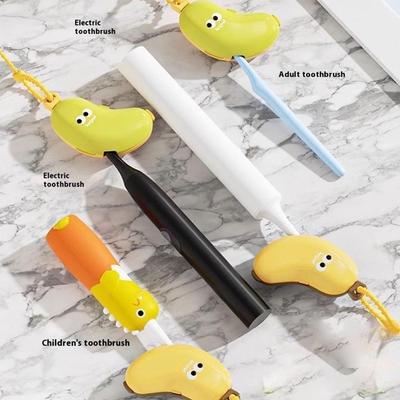 Portable Toothbrush Holder Must-have Travel Toothbrush Protective Cap Cute Banana Hiking Camping Brush Cap Case