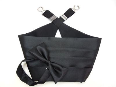 Tuxedo Cummerbund Bow Tie Black [Flying Blue] & CR-CH-184 (M)