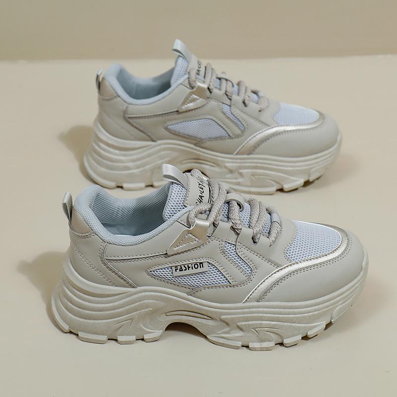 CRLAYDK 2024 New Women's Chunky Sneakers Lace Up Platform Mesh Walking Shoes Fashion Casual Wedge Sport Dad Running Tennis