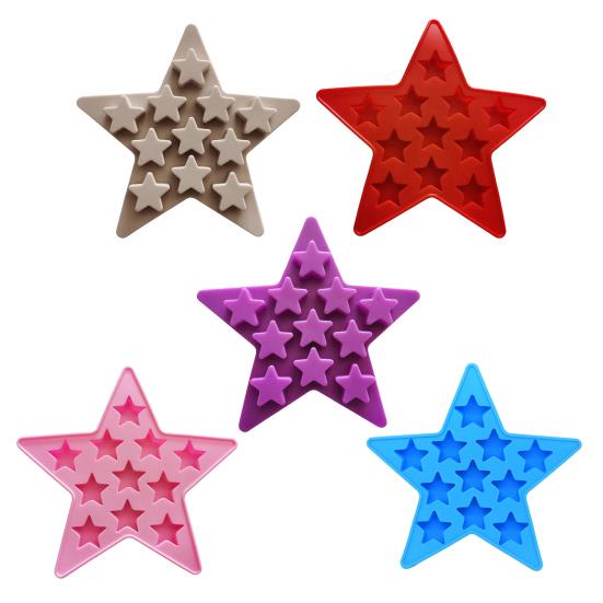 Star-Shaped Silicone Ice Cube Tray Food-Grade Flexible Mold for Ice Candy Chocolate Easy-Release Dishwasher Safe Creative Baking Tool