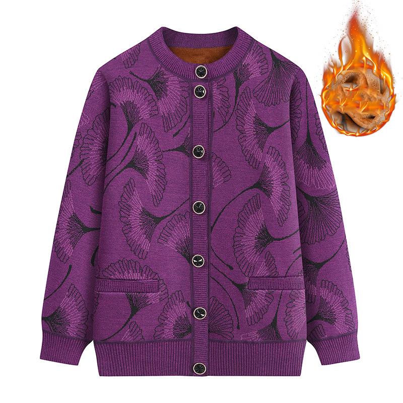 

Женский зимний теплый вязаный кардиган на молнии с ретро-подкладкой, утолщенный кардиган с узором «вязаный топ» XXXXL