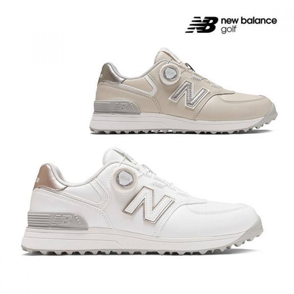 New Balance Ak Golf Women S Golf ShoeS Boa 2025 Wg 574b Park Golf ShoeS (white gold) 230