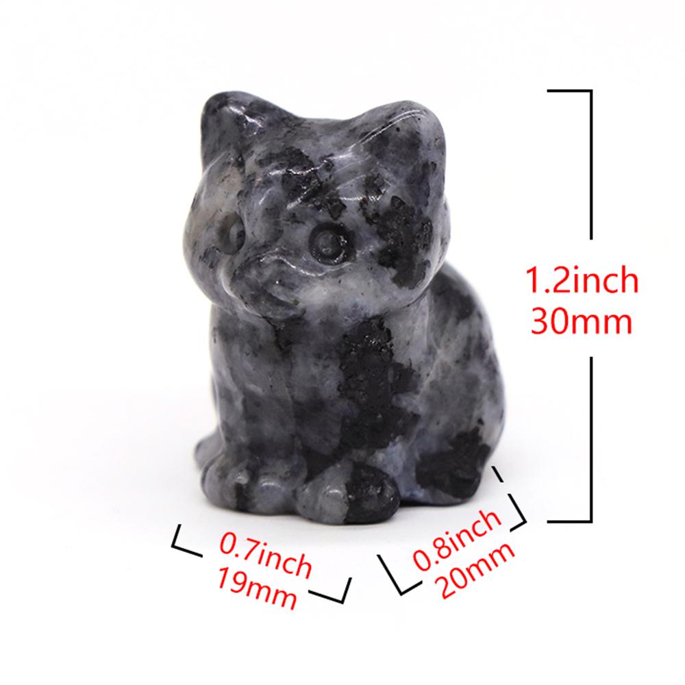 30mm Niedliche Katzenstatue Naturstein Kristall Handgeschnitzt Heilendes Tierfigur Reiki Edelstein Handwerk Heimdekoration Feiertagsgeschenk