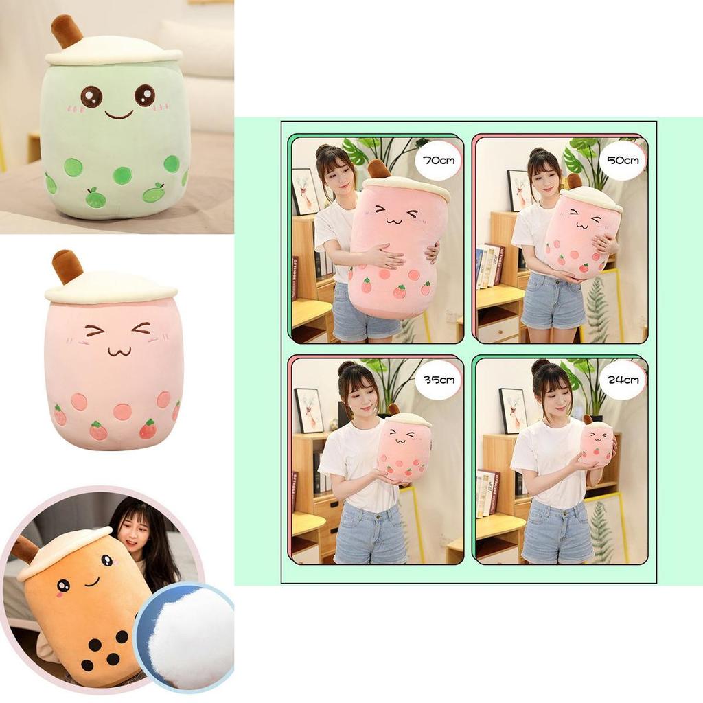Adorable Bubble Tea Boba Cup Plush Pillow Cushion For Cozy Softness In 4 Sizes
