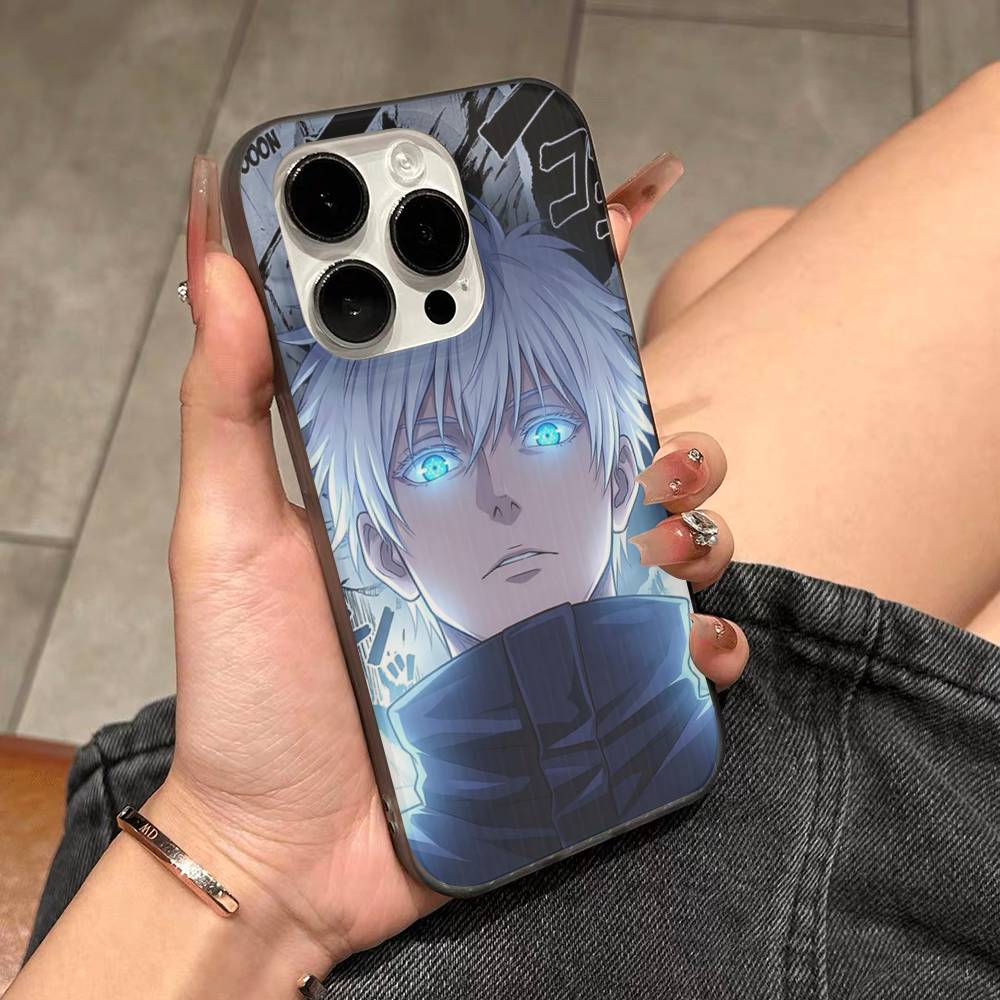 Übernatürliches Anime Jujutsu Kaisen Für Telefon 17 16 15 14 13 12 11 Pro Max Plus Pro Air Handyhülle Wellenförmige Streifen Rückseite