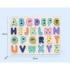 Wooden Numbers Letters Alphabet Shape Enlightenment Education Cognitive 3D Grab Board Puzzle For Baby Preschool Toys