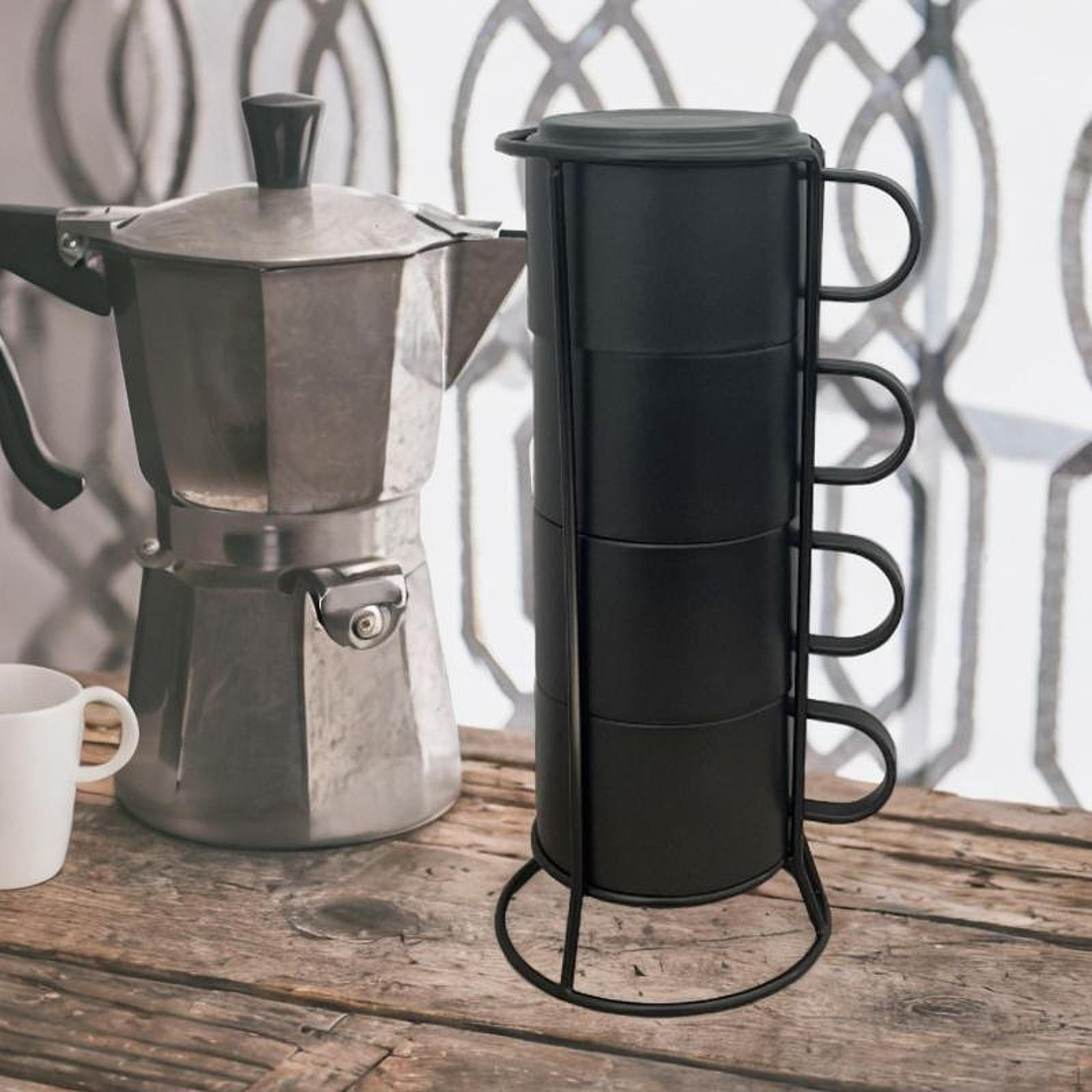 

Складные кружки для чая, набор чашек для капучино и эспрессо, чайные чашки для отеля Milk Hotel 4pcs чёрный