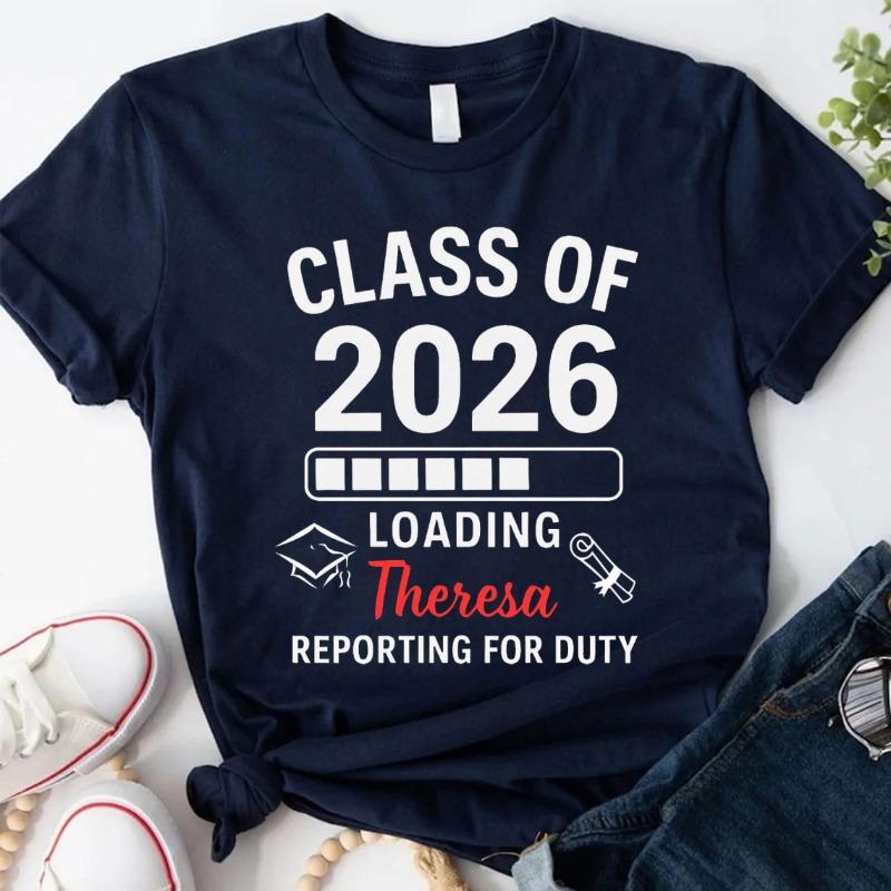 Personalized Class of 2026 Graduation Tees Graduation Gift Back To School Graduation Day Gift for HimHer Student Gift Top S