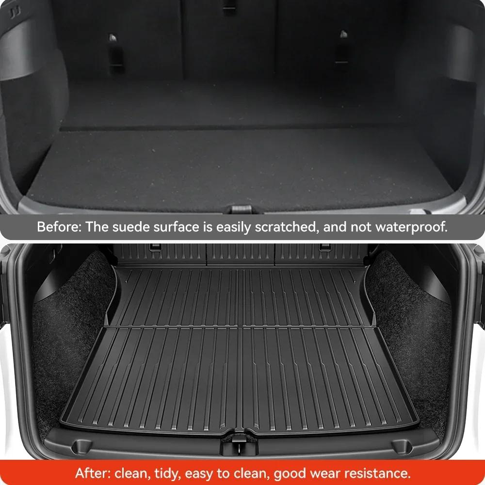 For Tesla Model Y Juniper 2025-2026 TPE Car Front Rear Trunk Mat Waterproof Wear-resistant All Weather Trunk Mats Backrest Amagi