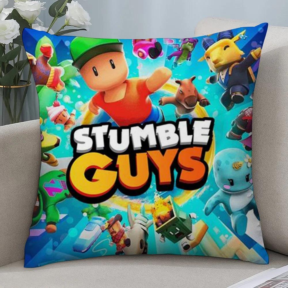 Pillow Sleeping Game S-Stumble Guys Ornamental Pillow Case Short Plush Sofa Decorative Gift Home Double-sided Printing Cushion