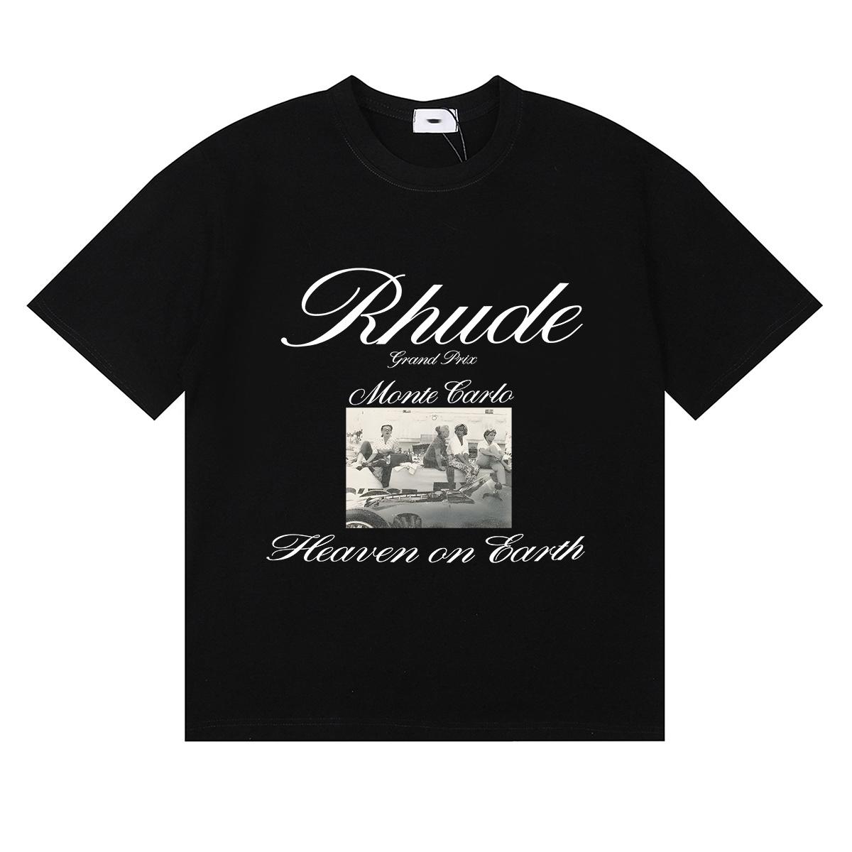 100% Cotton T-shirt Men Women Vintage Monte Carlo Graphic Print Boxy Oversized Cotton Tee S чёрный