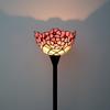 Stained Glass Torchiere Floor Lamp Industrial Style Standing Corner Light Antique Handcrafted Pole Floor Reading Uplight Lamp