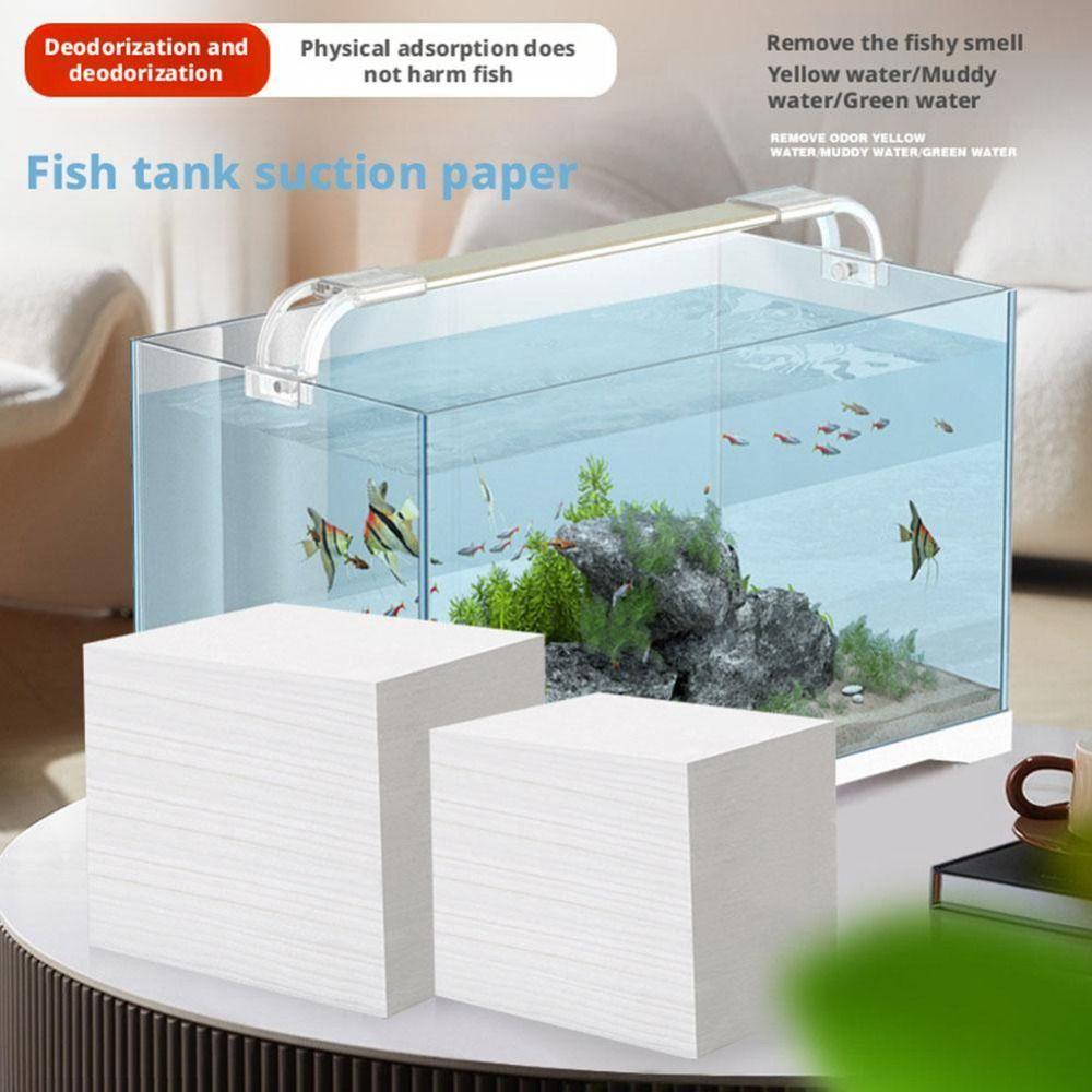 100Pcs Efficient Aquarium Water Purifier Sheets Impurity Removal De-yellowing Fish Tank Deodorant Paper Deodorization
