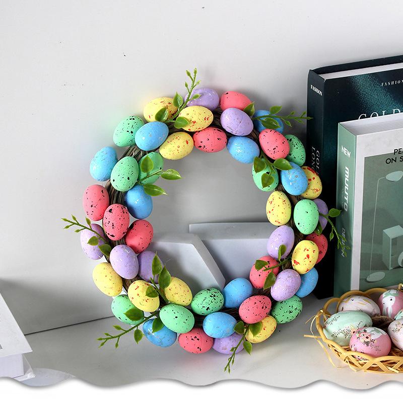 2026 Easter Garland Creative Easter Egg Element Wreath Window Door Garden Gate Decorative Hanging Holiday Party Decor Door Sign