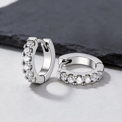 CZ Huggie Hoop Earrings for Women, Tiny Cartilage Hoops Sparkling Cubic Zirconic Simple Stacking Earrings for Multiple Piercings