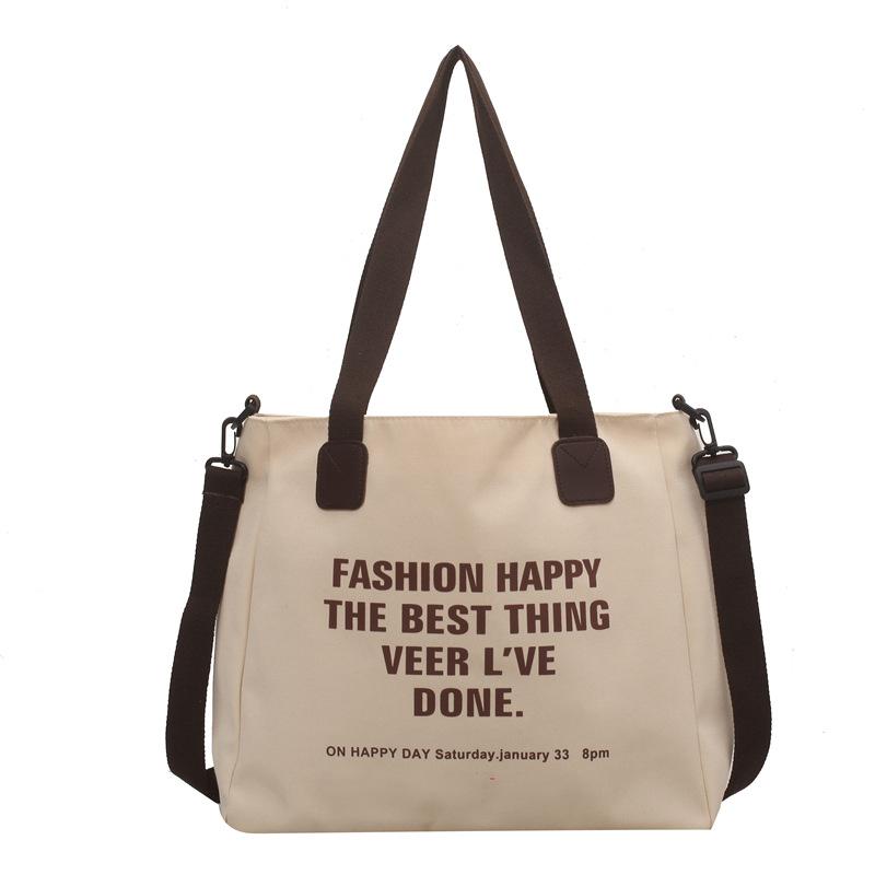 Alphabet Canvas Bag Female Student Class Bag Large Capacity Shoulder Bag Crossbody Bag Japanese Handbag Tide