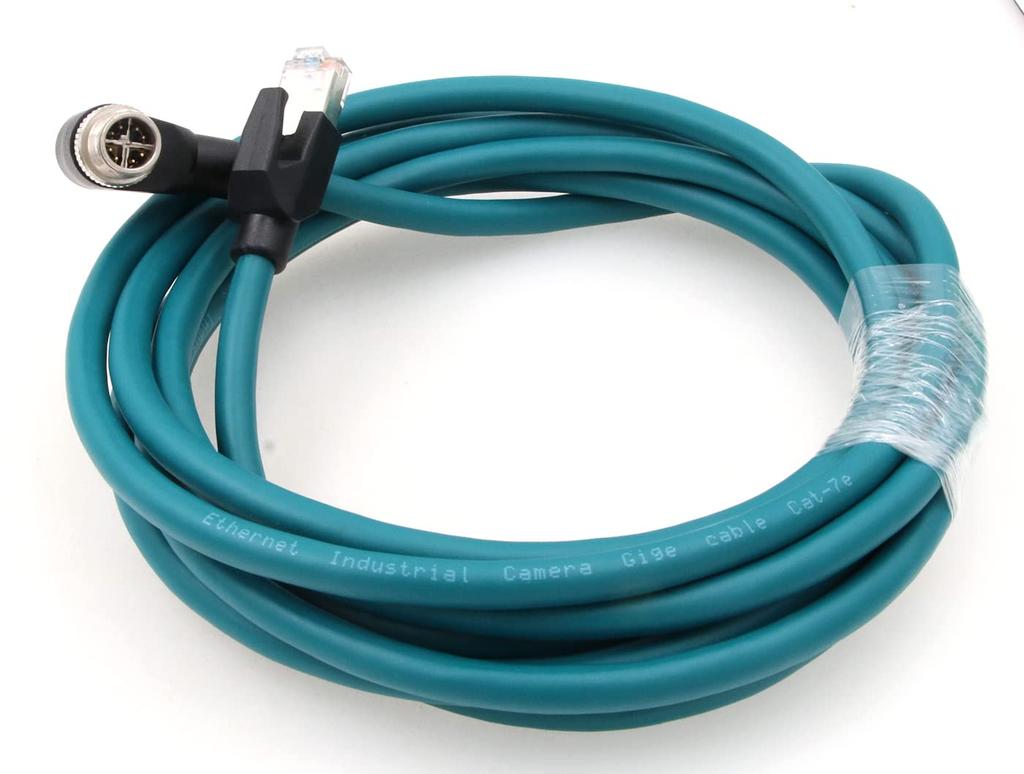 ZBLZGP M12 Male to Female to RJ45 Cat7e Ethernet Shielded Cable for Cognex Industrial Cameras to Male to Dark 8-Pin X-Code (Elbow X-Code RJ45, Male,