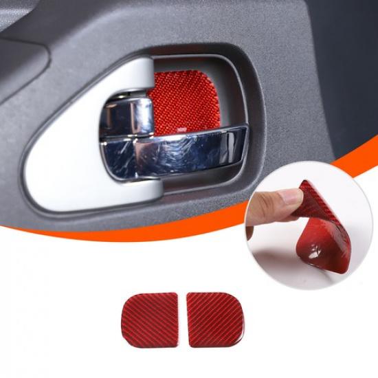 Red Carbon FiberInner Door Bowl Trim Panel For Nissan Frontier 2005-