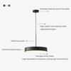 Nordic LED Pendant Light Disc Multicolor Dining Room Hanging Fixture For Bar Bedroom Living Room Study Indoor Decor Illumination