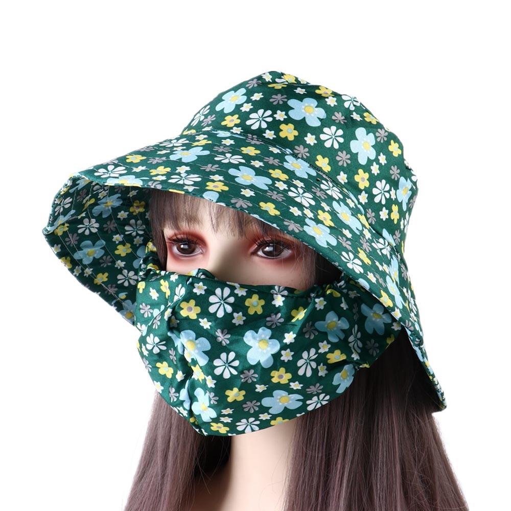 Casual Sun Protection Women Sun Hat Cover Face Cap Wide Brim Sunscreen Mask Fishing Cap Farm Work Cap Bucket Hat Ladies/Girls