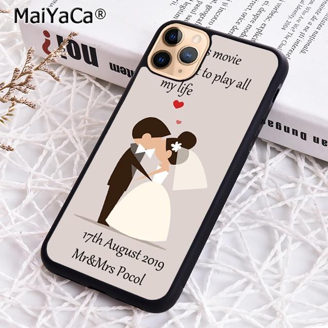 

MaiYaCa PersonaliSE2020d Wedding Bride groom Name Phone Case For iPhone 17 Air 16 16e 15 plus 11 12 13 14 pro max coque iPhone 11pro max