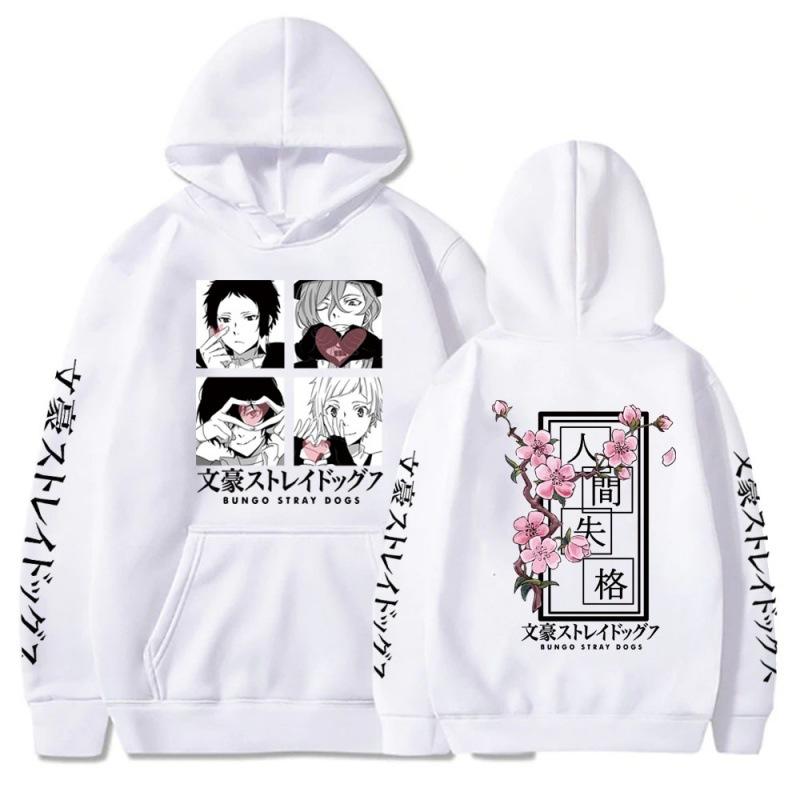 Japanse Anime Bungo Stray Dogs Hoodies Kawaii Harajuku Manga Grafische Cartoon Bedrukte Streetwear Sweatshirts Unisex Heren Pullovers Tops