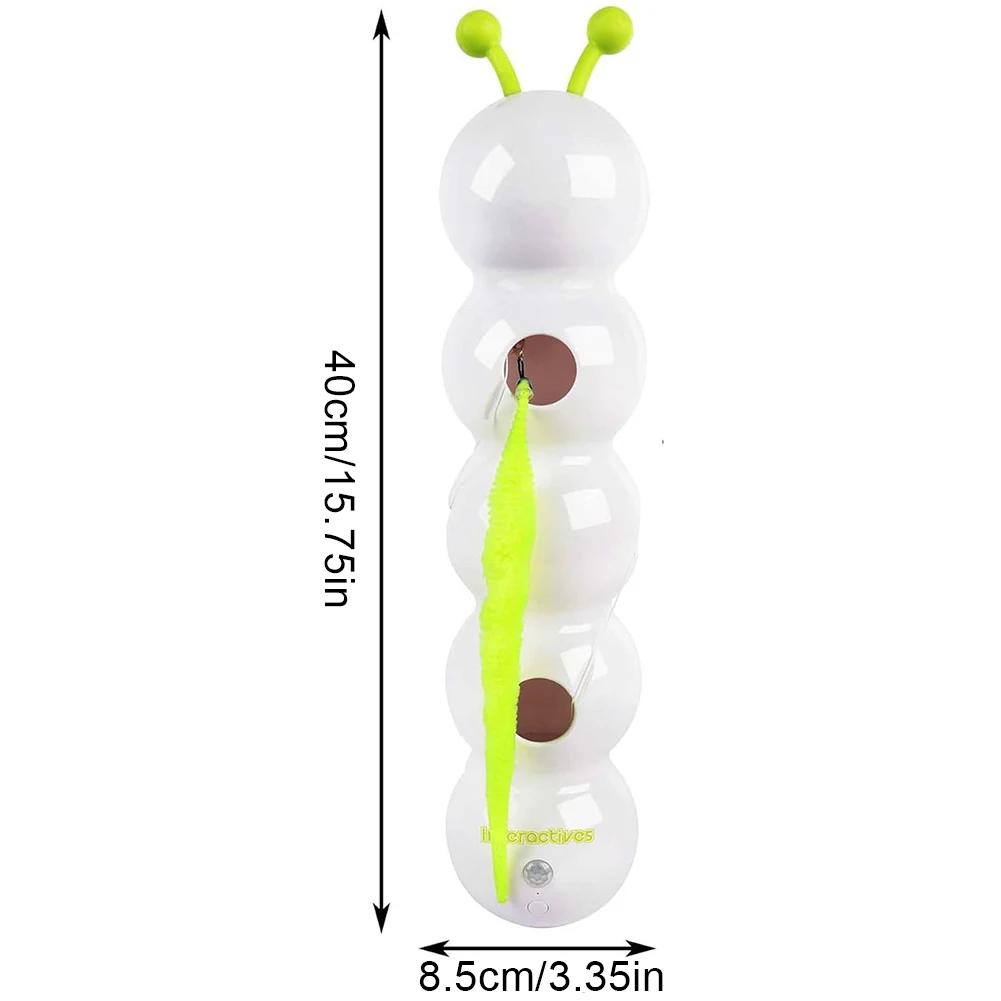 Caterpillar Interactive Cat Toy Motion Activated Teasing Cat Toy with Tail Automatic Cat Toy for Indoor Cats
