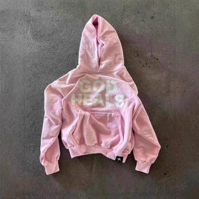 European and American Autumn/winter Gradient Design Letter Long Sleeved Hooded Sweatshirt