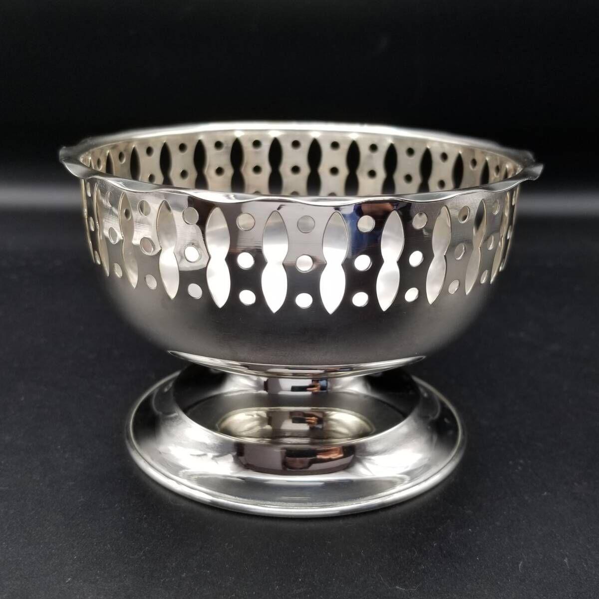 Used Yeoman British Vintage Punched Art Deco Candy Pot Accessory Case Silver Plated Silverware Elegant