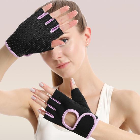 Yousheng 2Pcs Half Finger Sports Gloves, Anti-slip Breathable Fingerless Gloves, Adjustable Men Women Gloves for Dumbbell Weightlifting Workout