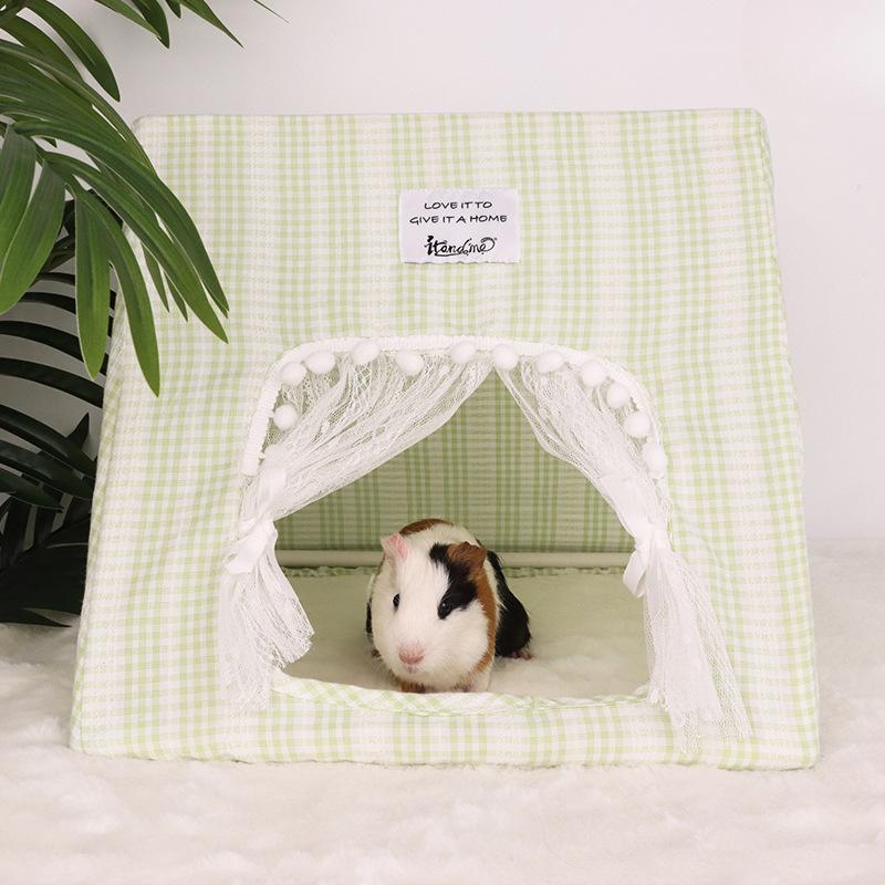 Kanintält Husdjursskydd Sovande Kaninbo, Små Husdjur Stor Kapacitet Möbler Ins Små Blomsterdekorationer Hamsterbur