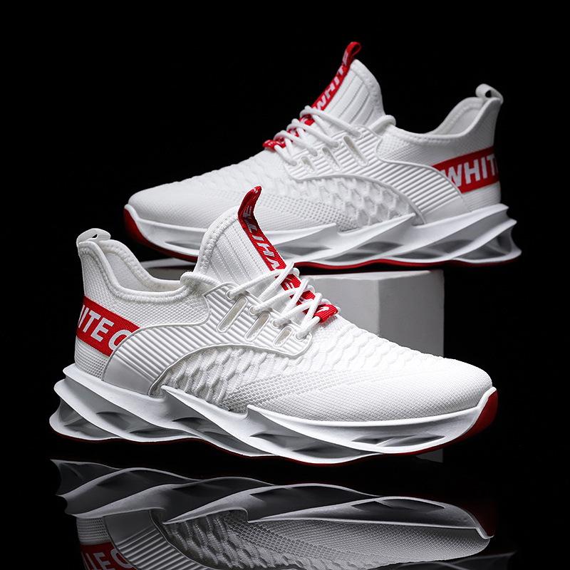 Men's Shoes Fly-woven Summer Breathable Black Trend Non-slip Mesh Shoes Men's Sports Running Casual Shoes