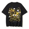 2025 Wu-tang Printed American Retro High Street Short Sleeve T-shirt Washed To Make Old Heavy Cotton Top High Quality Oversize