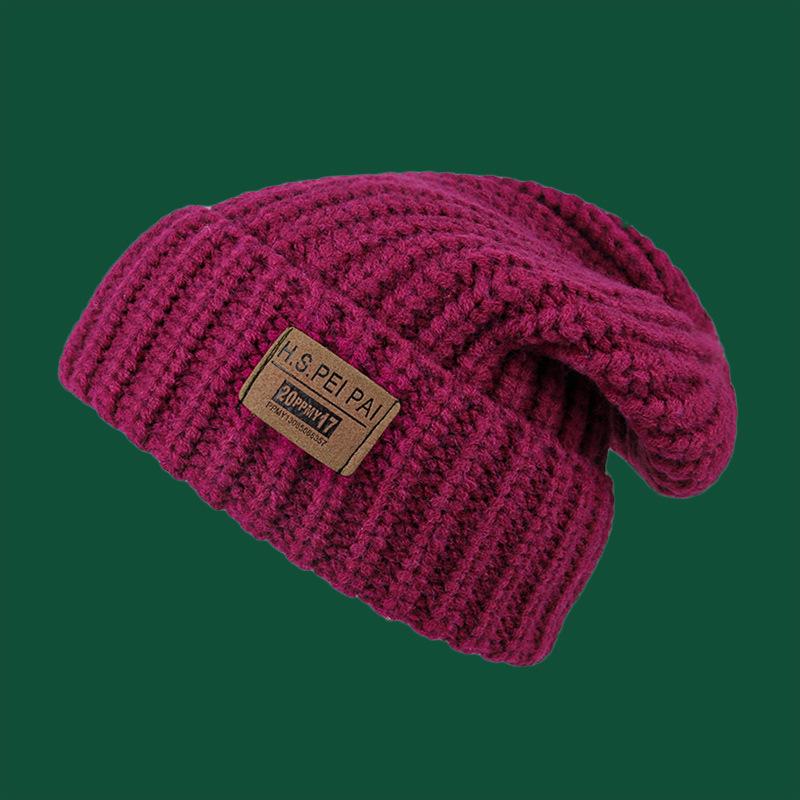 Women's Autumn and Winter Korean Style Trendy Versatile Knitted Hat Japanese Label Warm Ear Protection Pile Hats Packed Head Cold Hat