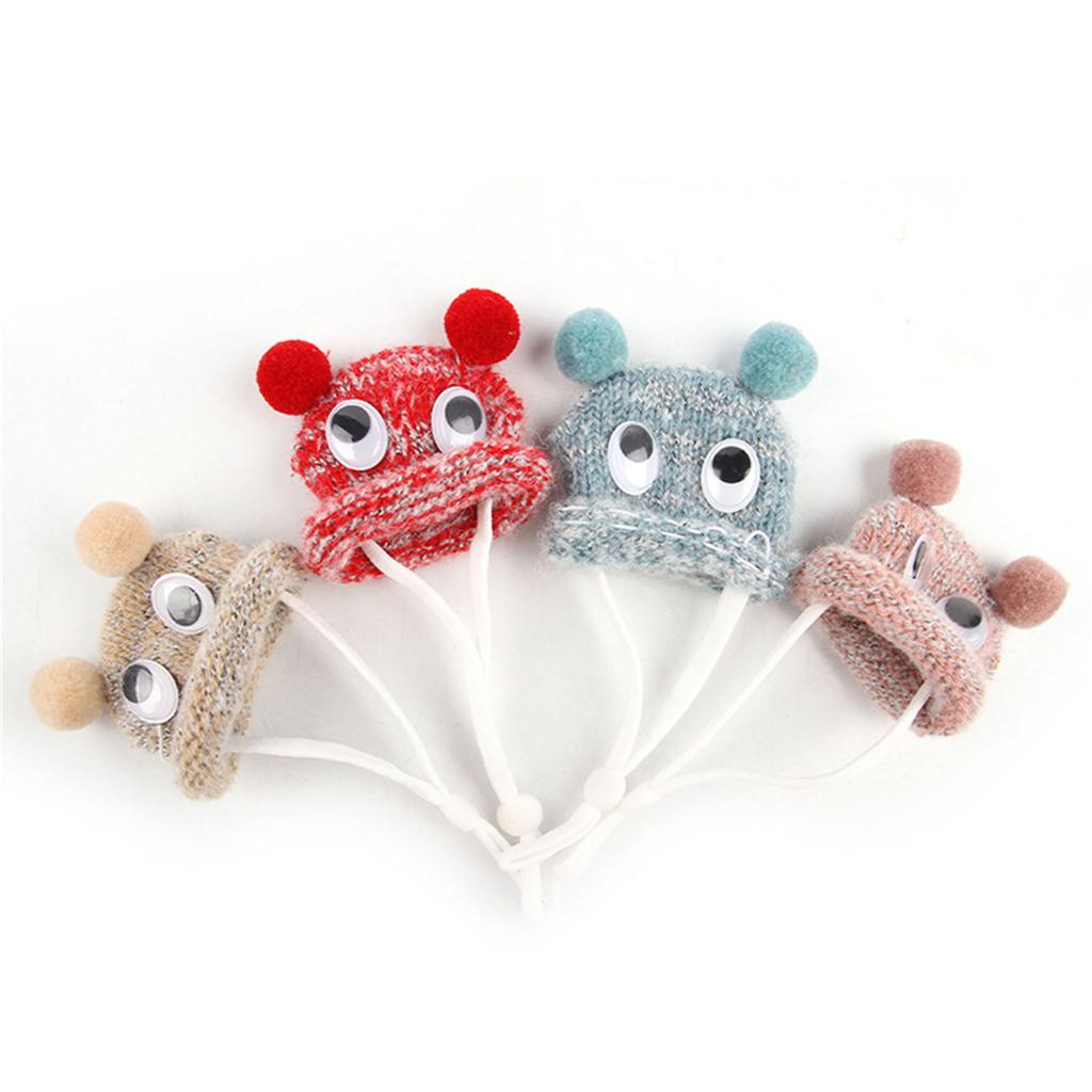 Knit Hamster Hat Guinea Pigs Hat with Adjustable Strap Lightweight Soft Comfortable Knitted Tiny Hat for Hamster Rabbit