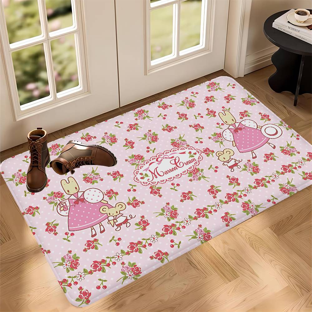

M-Marron Cream Door Mat Kids Room Bedroom Decoration Balcony Anti-Slip Doormat Living Room Doormat Area Rug 40x60cm