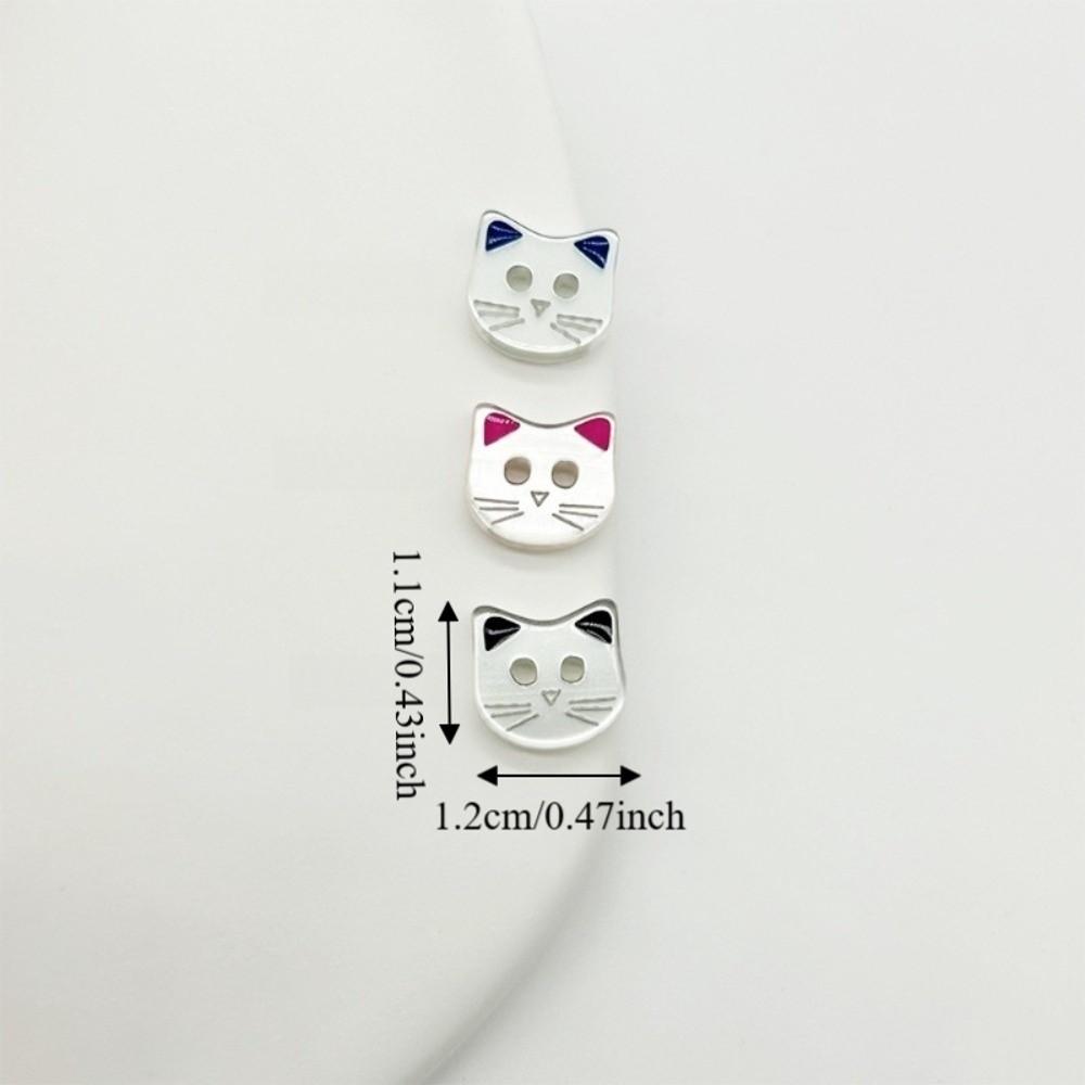 40pcs Cute Resin Cat Buttons 12mm Kitten Head Buttons Fashionable Kitty Buttons  Cardigan Sweater